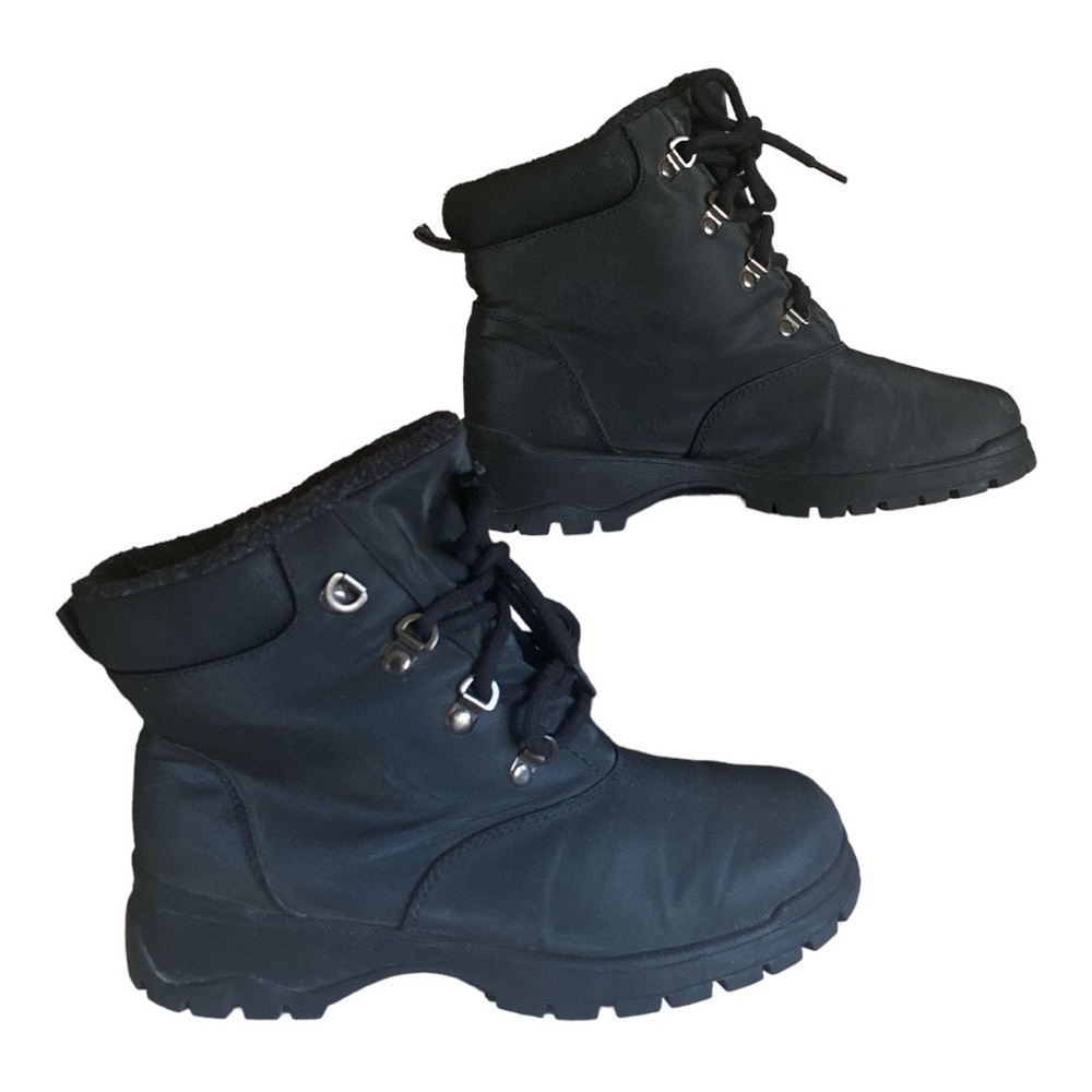 KHOMBU Chunky Sole Lace-Up Hiking Booties Women’s Size 8 Black ECU